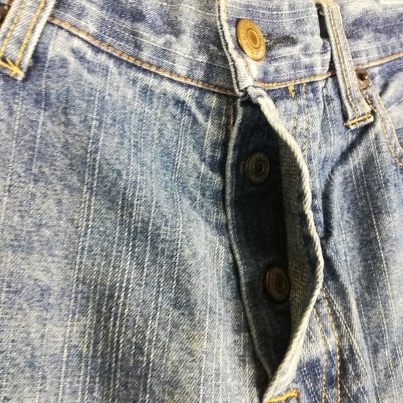 Vintage Abercrombie & Fitch Womens Jeans Flare Button Fly Blue Denim 12 - Picture 5 of 14